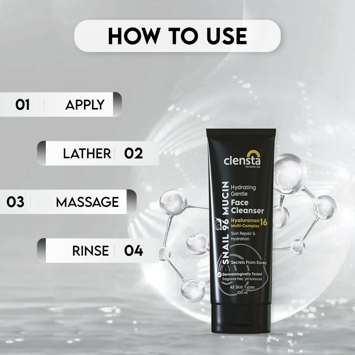 Clensta Snail 96 Mucin Skin Repair Gentle Face Cleanser | Grocsy
