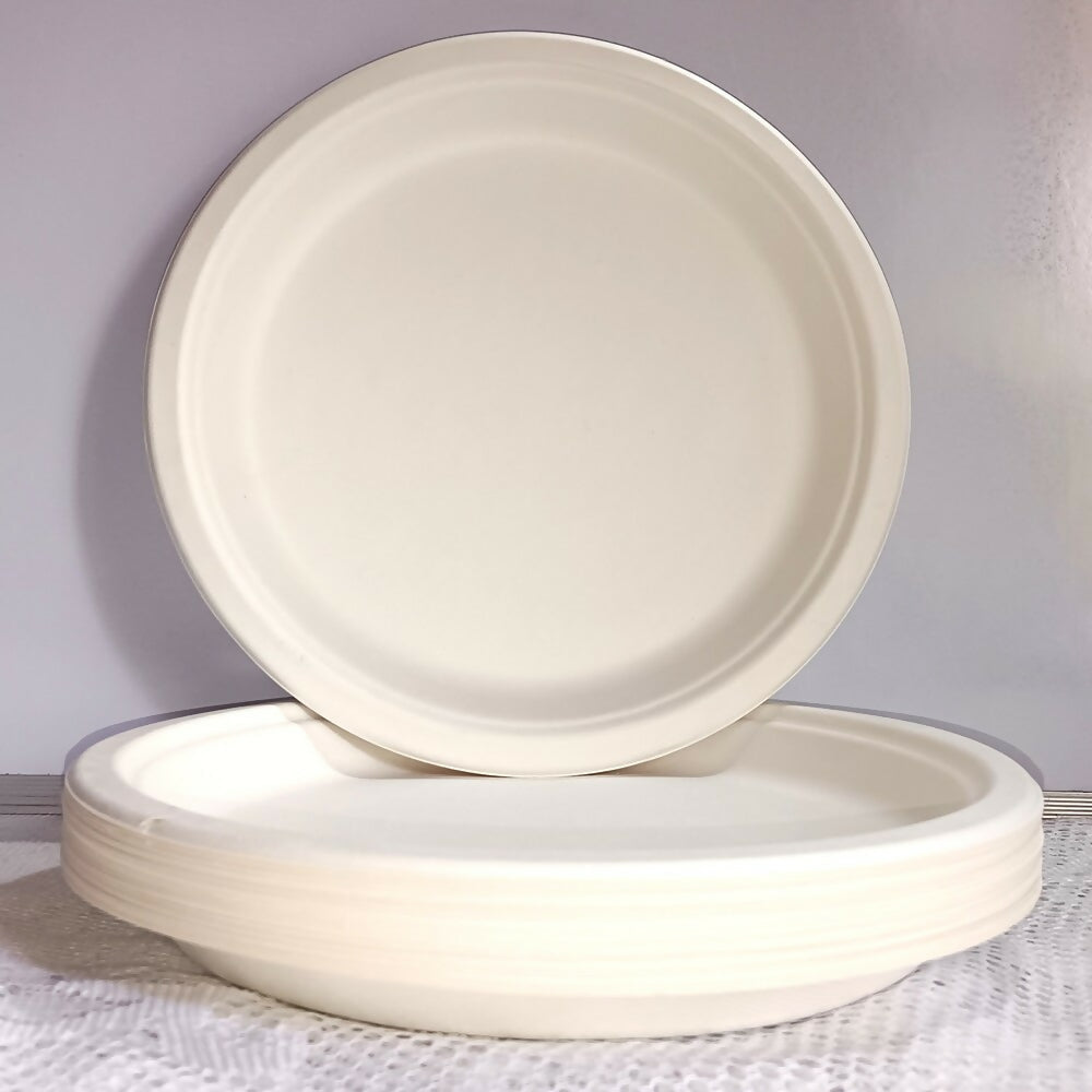 Disposable Round Plane Plates | Grocsy