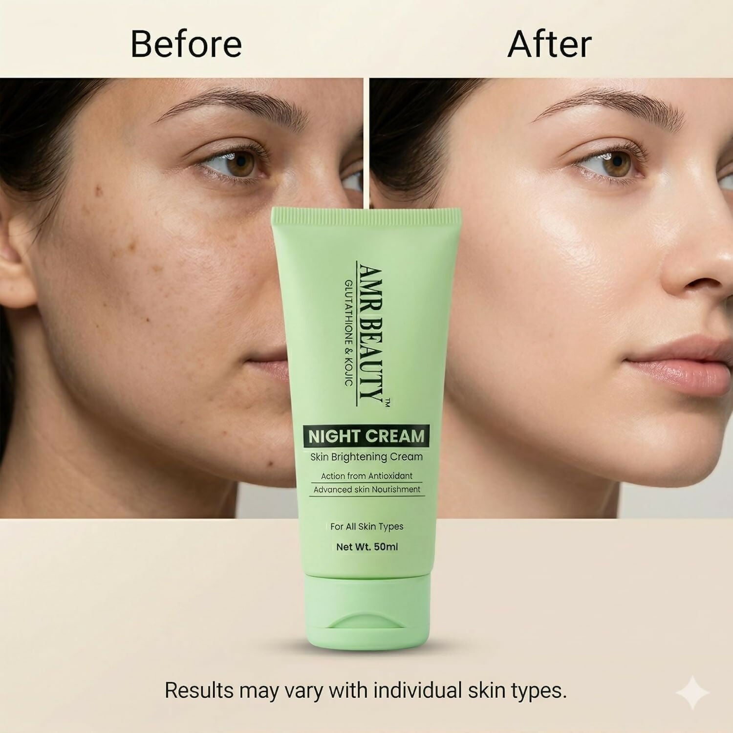 Amr Beauty Night Cream for Skin Brightening & Even Tone | Grocsy