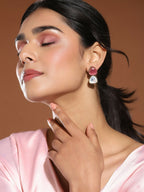 Kundan & Pink Stone Earrings- Ruby Raang | Grocsy