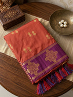 Shree Shyam Fashion Orange Soft Silk Saree | Grocsy
