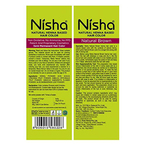 Nisha Henna Based Hair Color Natural Brown | Grocsy