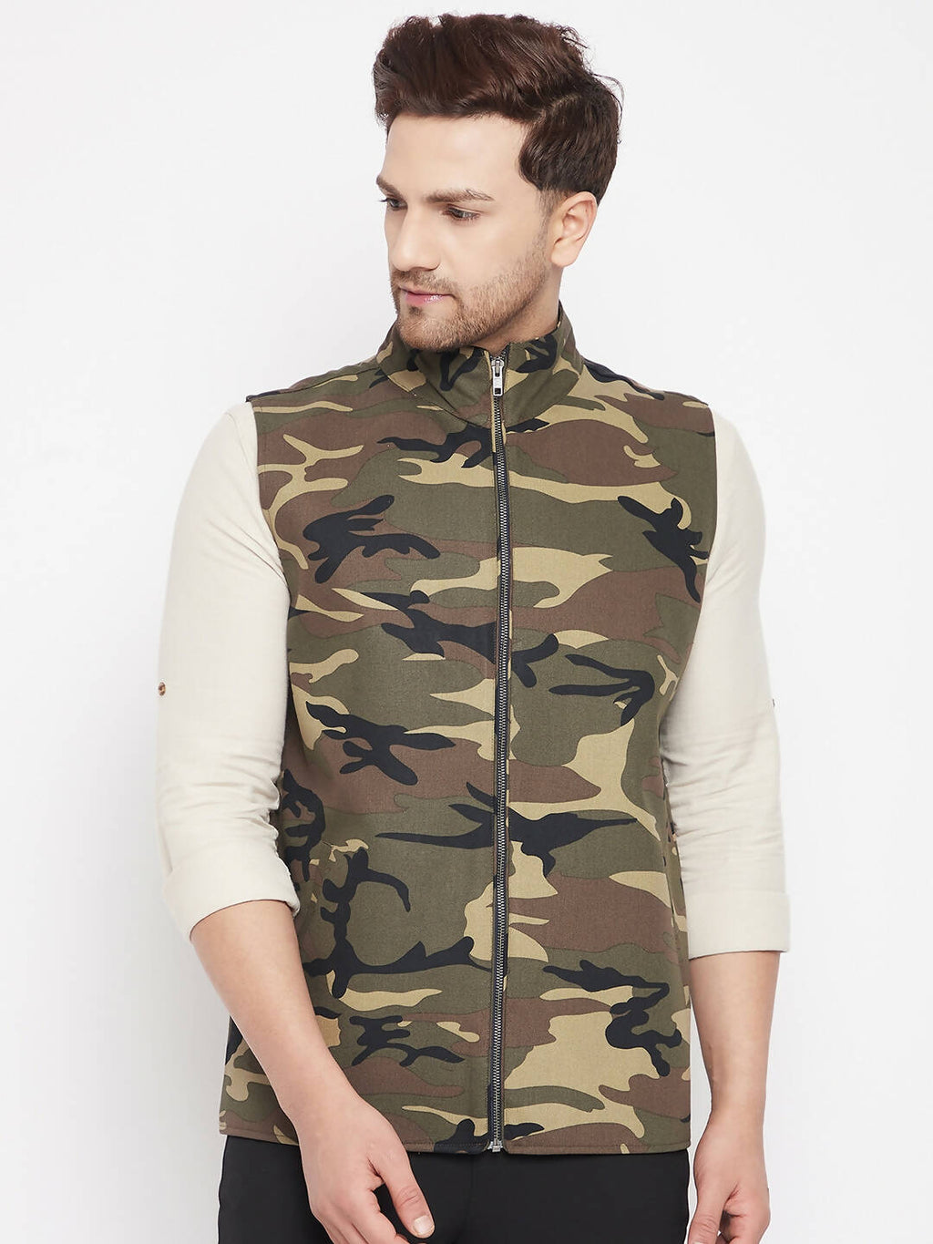 Even Apparels Multi Cotton Men Woven Nehru Jacket | Grocsy