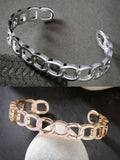 NVR Men's Set of 2 Rhodium-Plated Metal Cuff Bracelet