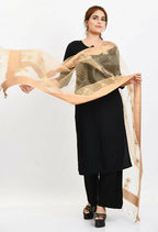 Mominos Fashion Moeza Women's Orgenza All Over Chikan Work Golden Dupatta | Grocsy