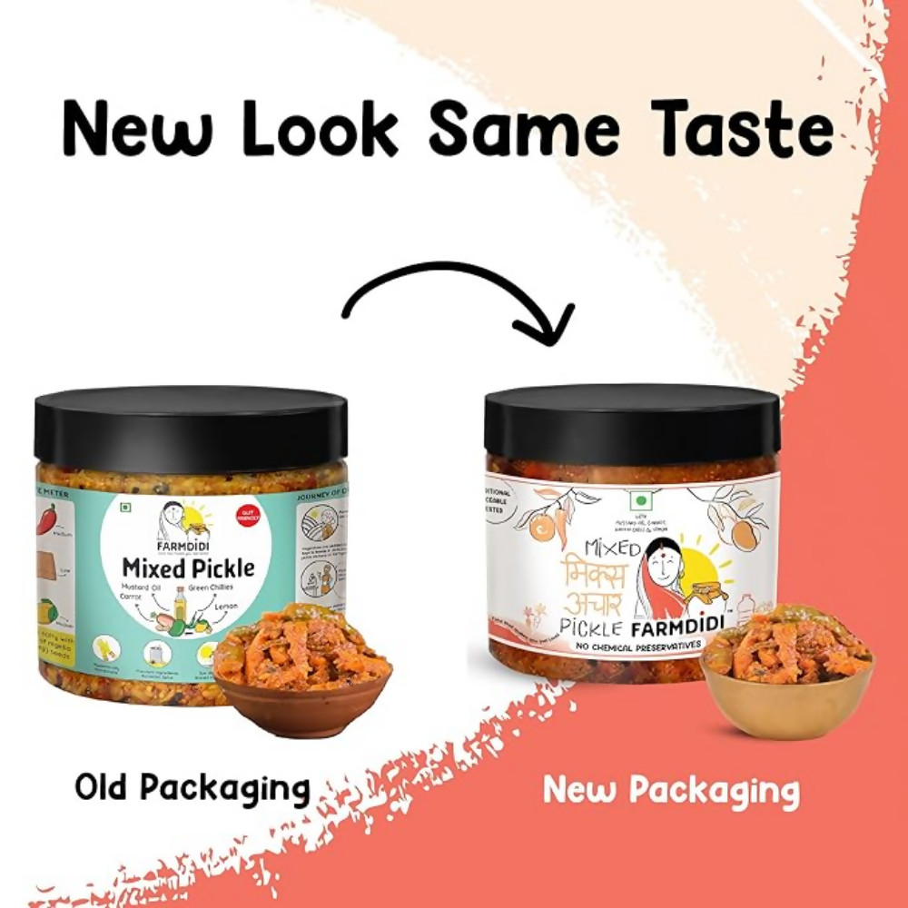 FarmDidi Mixed Pickle - Tangy & Salty | Grocsy