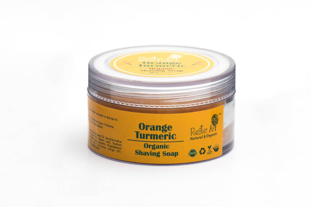 Rustic Art Orange Turmeric Organic Shaving Soap | Grocsy