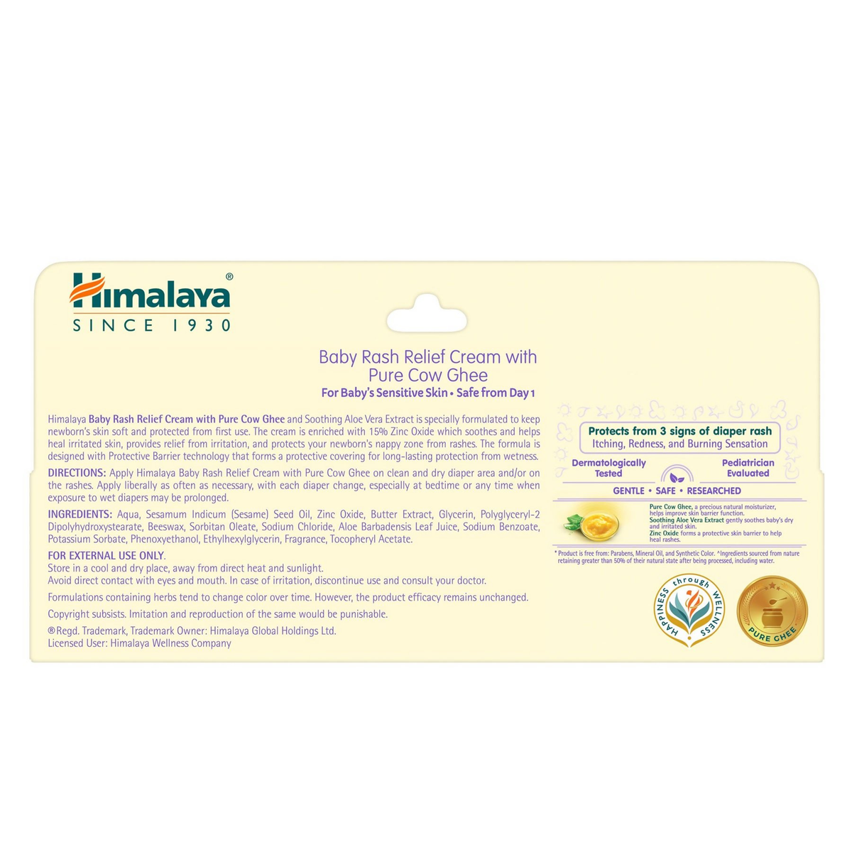 Himalaya Herbals Baby Rash Relief Cream with Pure Cow Ghee | Grocsy