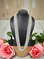 Inhanns Rangsaaz 20-Layer Luxe Long Beaded Necklace (With Optional Statement Earrings) - Rainbow Beads With Earring | Grocsy