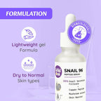 Wild Oak Korean Snail 96 Peptide Serum Glass Skin, Skin Hydration Hyper Pigmentation Anti-Aging & Wrinkles | Grocsy