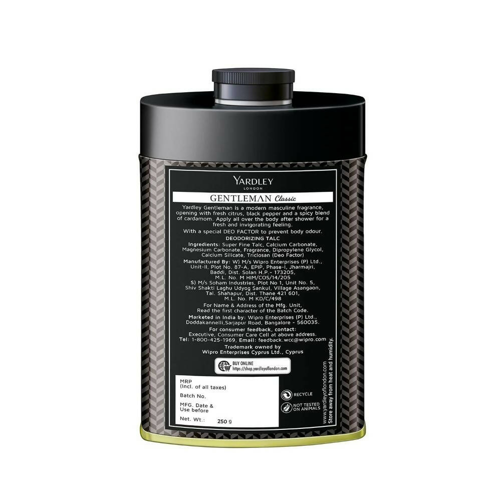 Yardley London Gentleman Classic Talcum Powder For Men | Grocsy