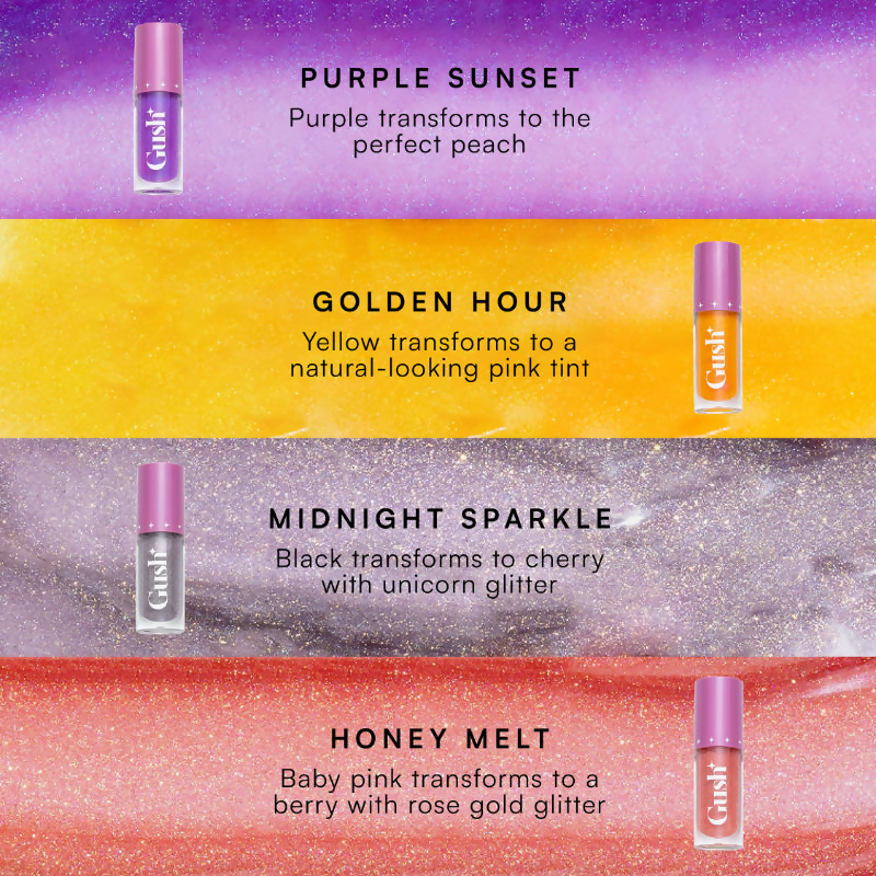Gush Beauty H-Inched Transformative Glossy Lip Tint - Purple Sunset | Grocsy