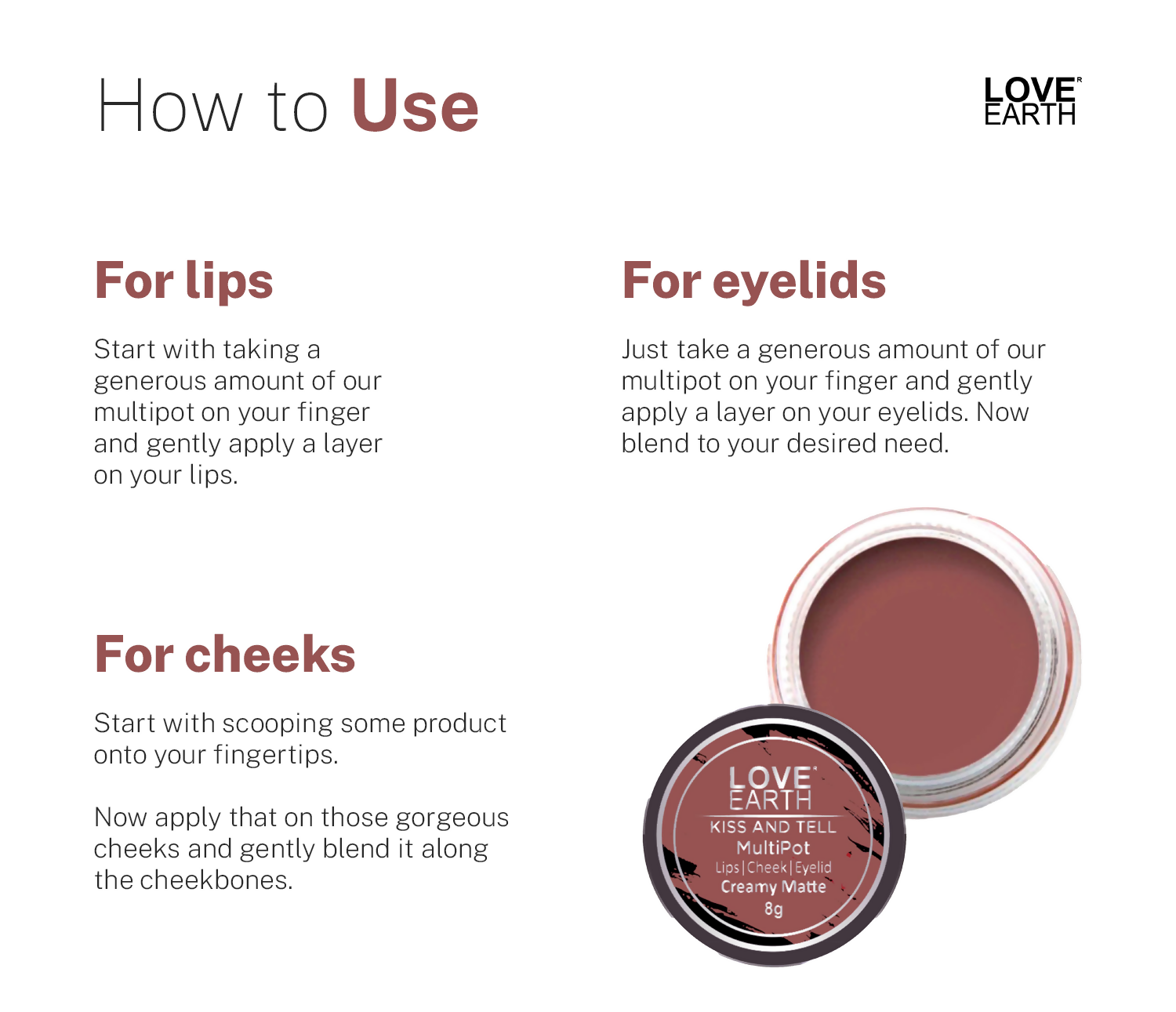 Love Earth Lip Tint & Cheek Tint Multipot Combo (Coral & Mauvish Pink) | Grocsy