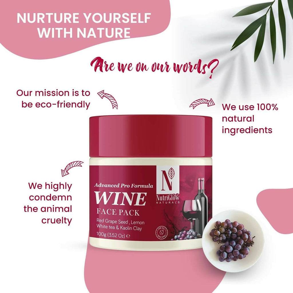 NutriGlow NATURAL'S Advanced Pro Formula Wine Face Pack | Grocsy