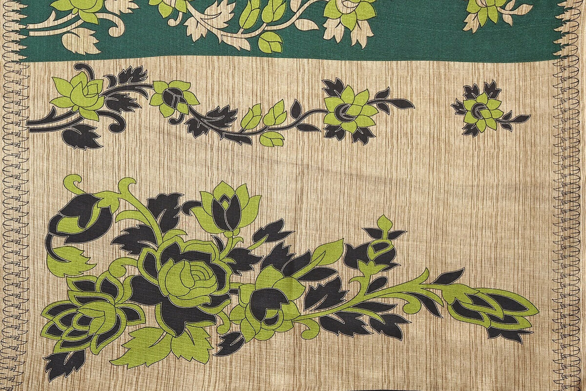 Vamika Green Printed Art Silk Saree | Grocsy