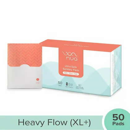 Nua Ultra Safe Sanitary Pads Heavy Flow-XL+ with Disposal Pouches | Grocsy