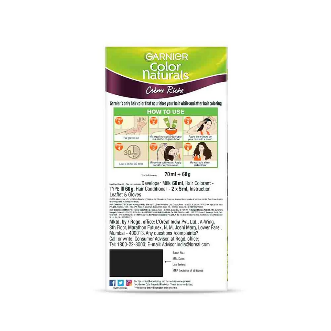 Garnier Color Naturals Creme Riche Hair Color - Shade 4.20 Wine Burgundy | Grocsy