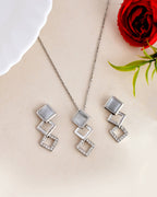 VOJ Stainless Steel Silver Silver Jewellery Set (Pack of 2) | Grocsy