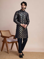 Vastranavya Traditional Festival Wear Pure Silk Thread & Sequence Embroidered Work Kurta | Grocsy