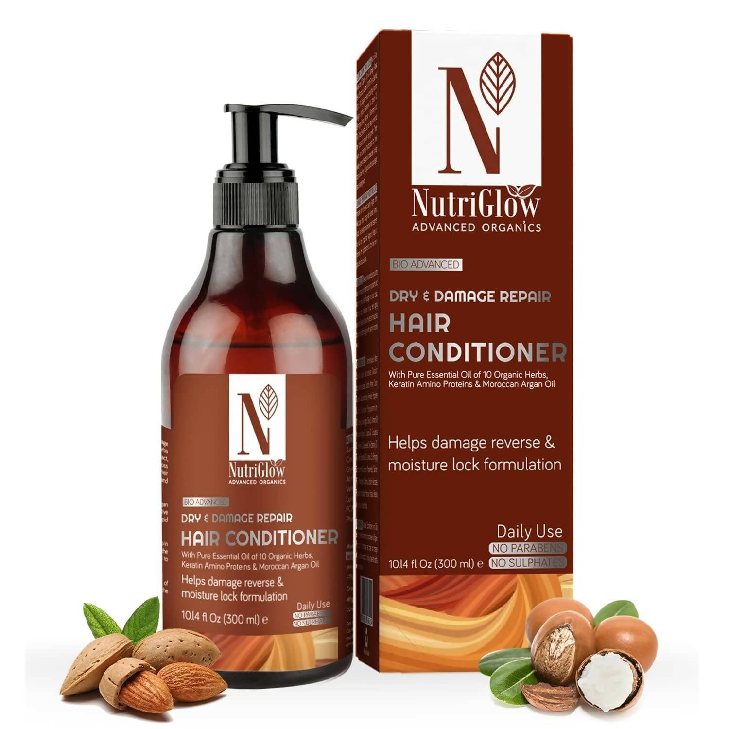 NutriGlow Advanced Organics Bio Advanced Daily Use Dry and Damage Repair Hair Conditioner | Grocsy