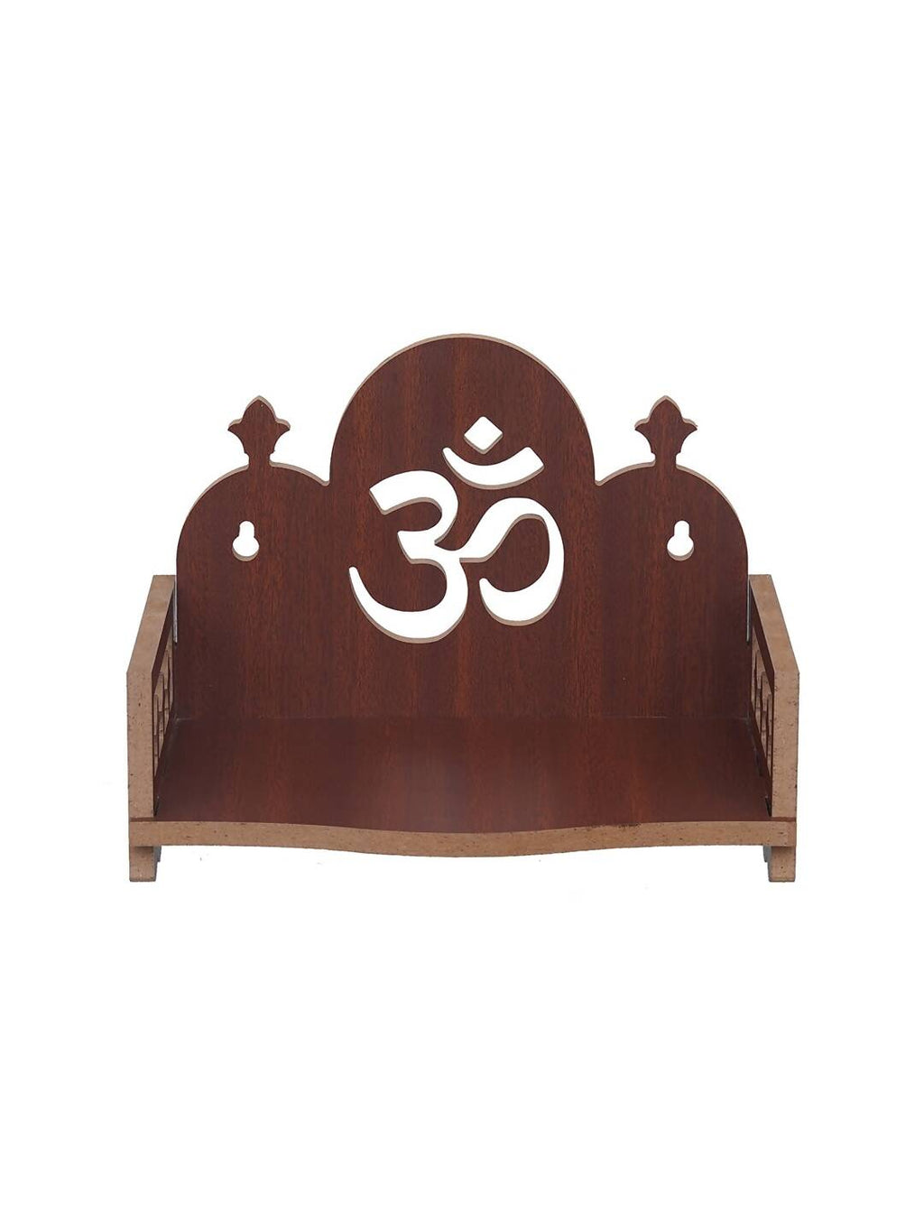 eCraftIndia Brown Om Symbol Decorative Wooden Pooja Temple | Grocsy