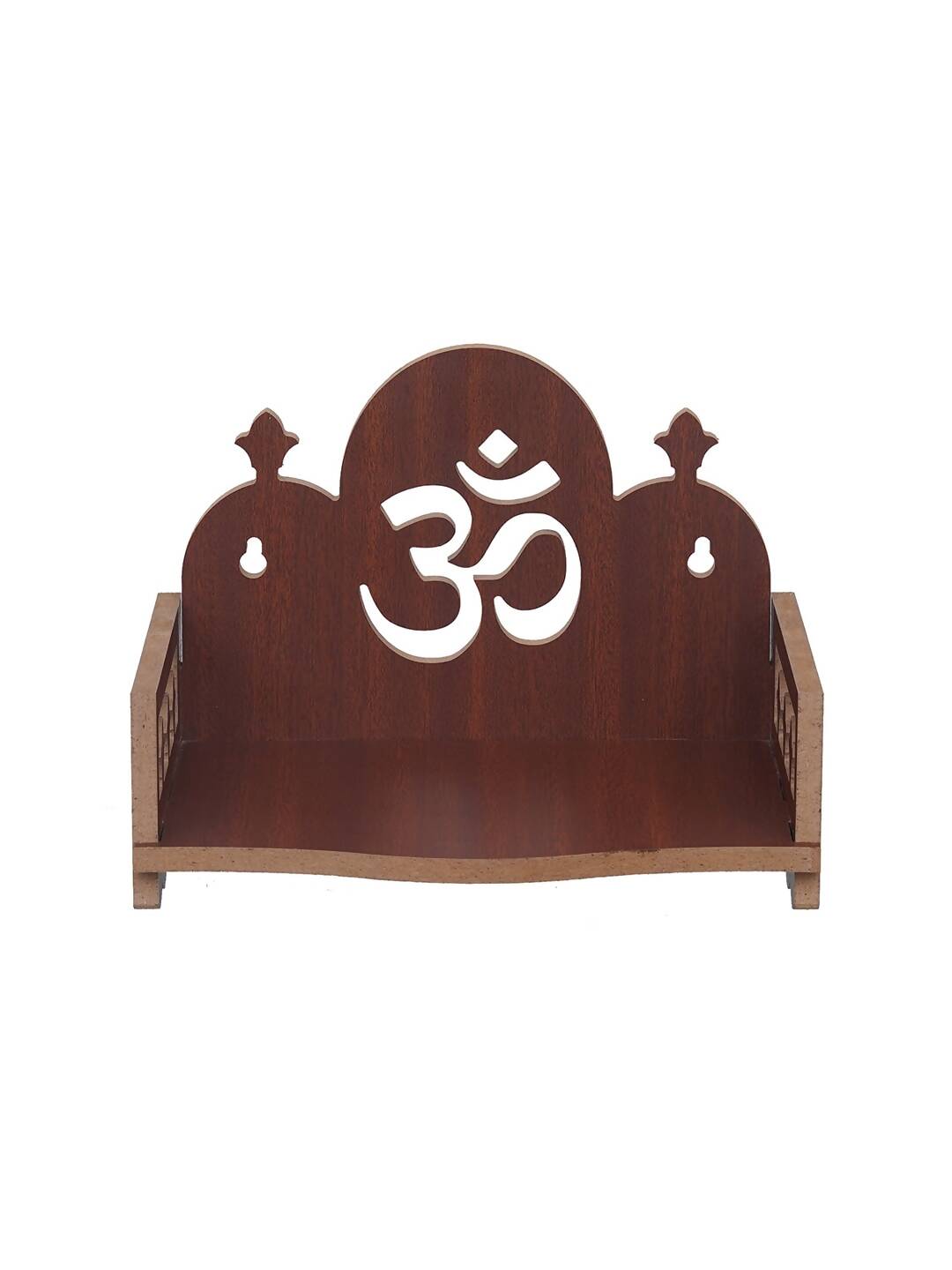 eCraftIndia Brown Om Symbol Decorative Wooden Pooja Temple | Grocsy