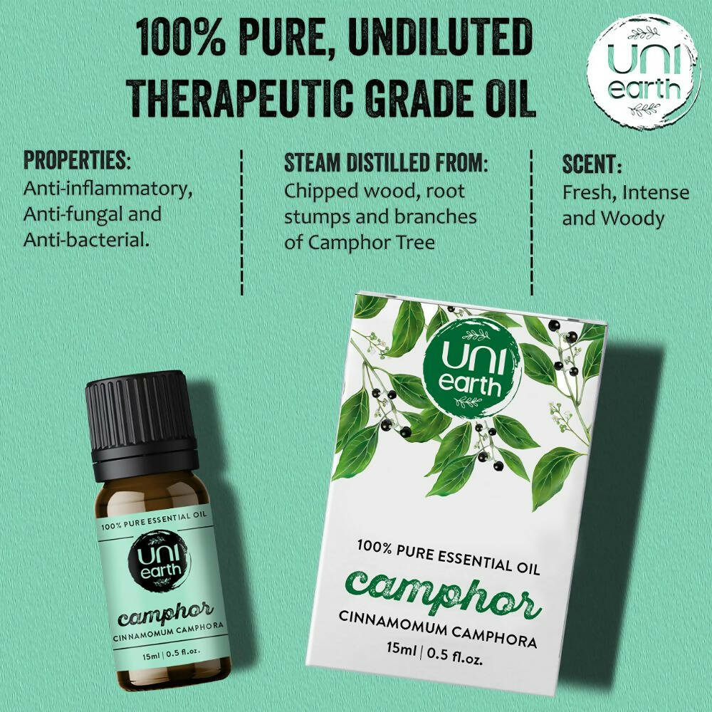 Uniearth Pure & Undiluted Camphor Essential Oil for Skin & Hair Care | Grocsy