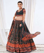 Wedding Designer Black Chinon Lehengha Choli - Anbazaar | Grocsy