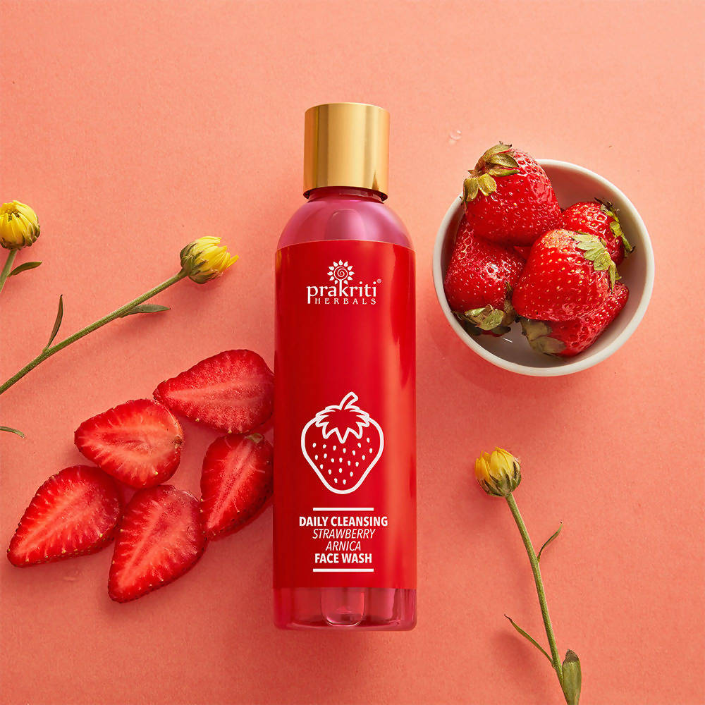 Prakriti Herbals Daily Cleansing Strawberry Arnica Face Wash | Grocsy