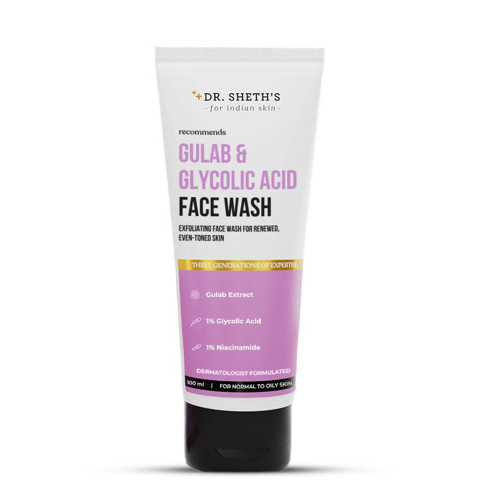 Dr. Sheth's Gulab & Glycolic Acid Face Wash & Exfoliating Body Wash Combo | Grocsy