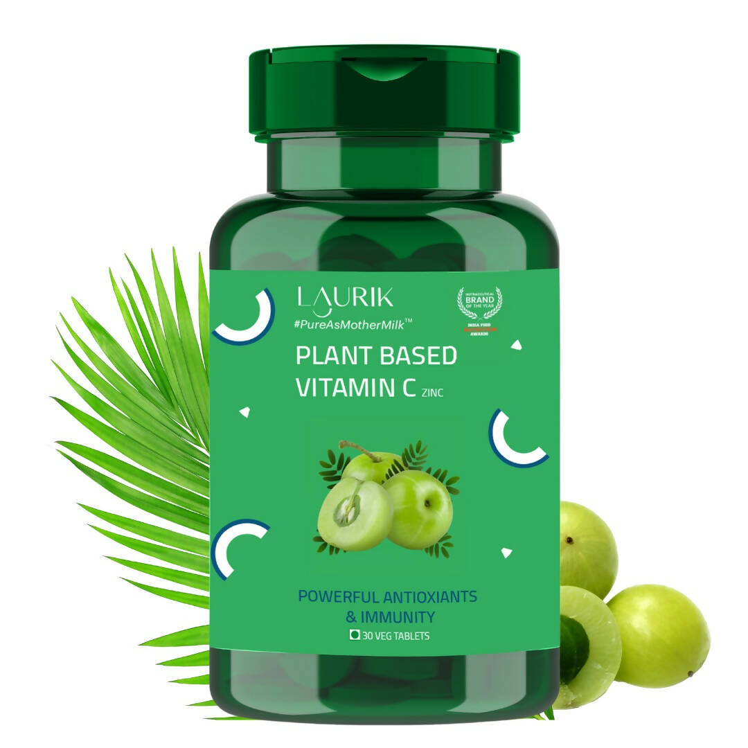Laurik Plant Based Vitamin C With Zinc Supplements Tablets For Men & Women | Maintain Energy Levels & Boost Immunity | Grocsy