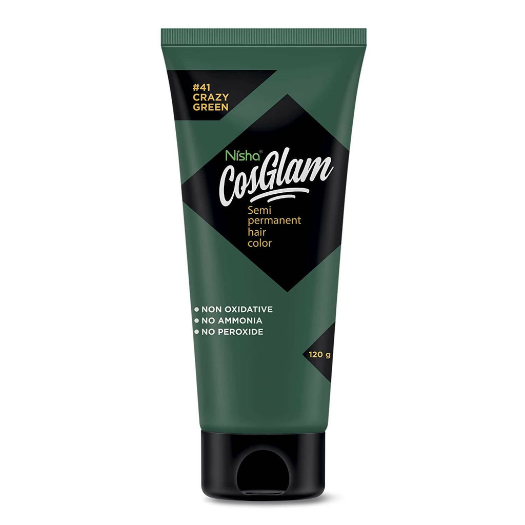 Nisha Cosglam Semi Permanent Hair Color 41 Crazy Green | Grocsy