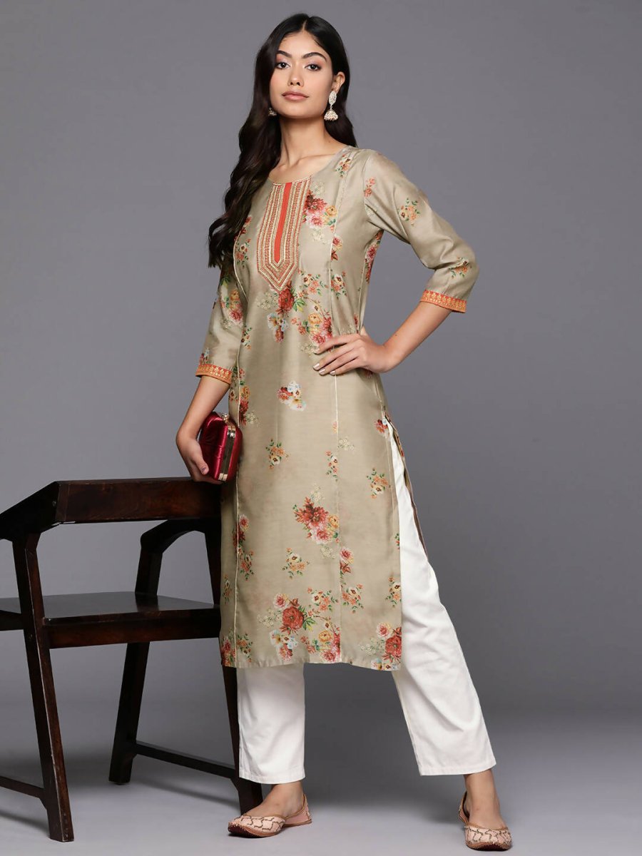 Ahalyaa Women's Traditional wear Kurta - Tan | Grocsy