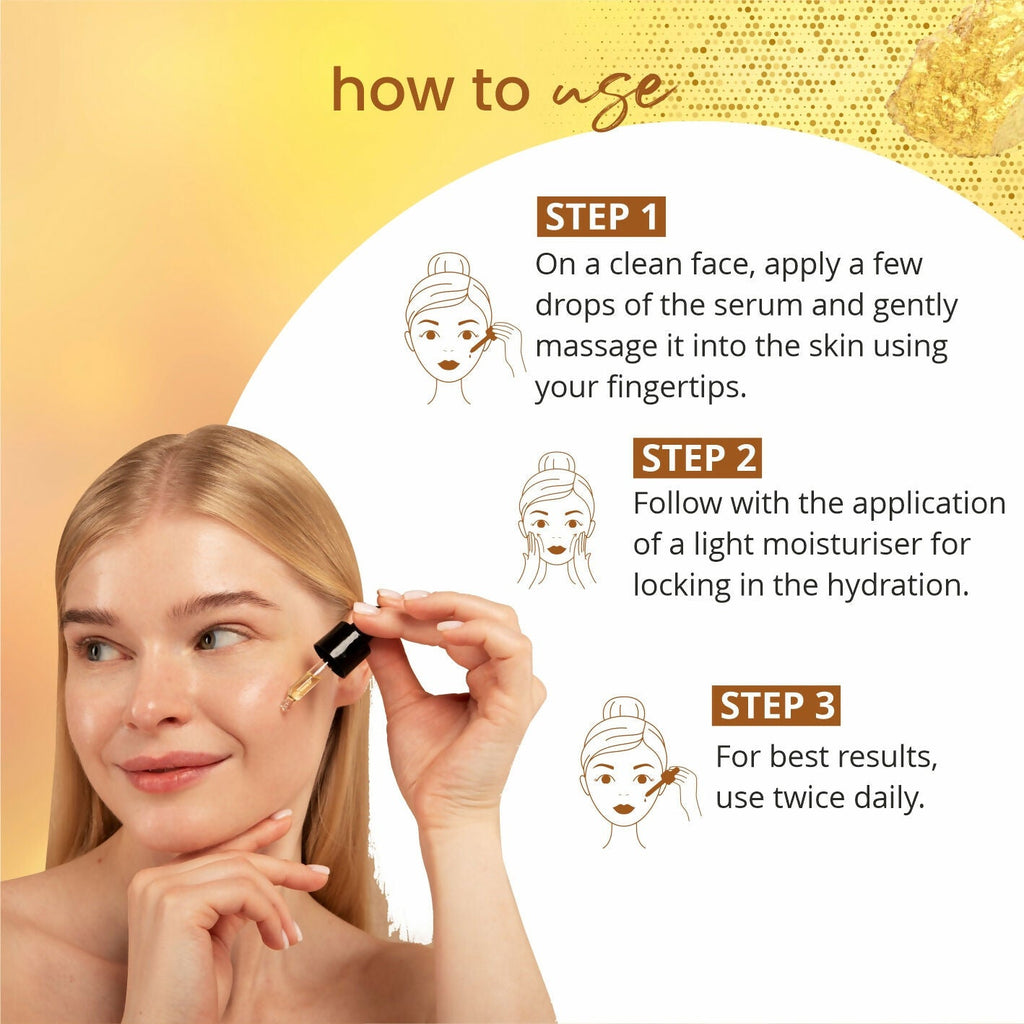 Globus Naturals Gold Radiance Anti Ageing & Brightening Face Serum, Suitable For All Skin Types | Grocsy