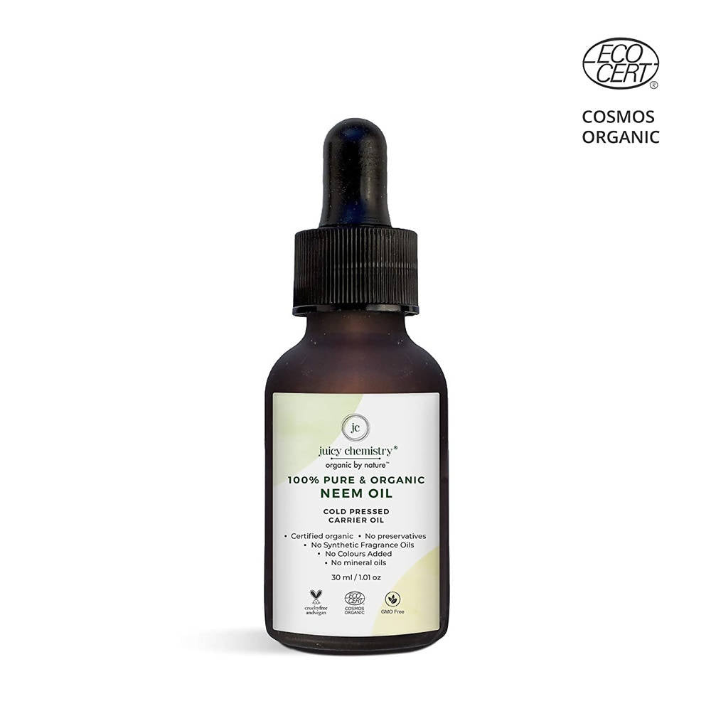 Juicy Chemistry Pure & Organic Neem Oil For Cold Pressed Carrier Oil | Grocsy