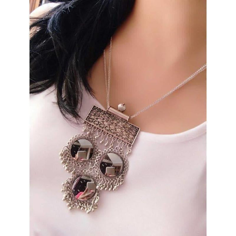 MS Fashion India Stylish Oxidized Necklace for Women- Silver | Grocsy