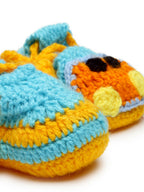 Chutput Kids Woollen Hand Knitted Self Desgin Detailed Booties - Yellow | Grocsy