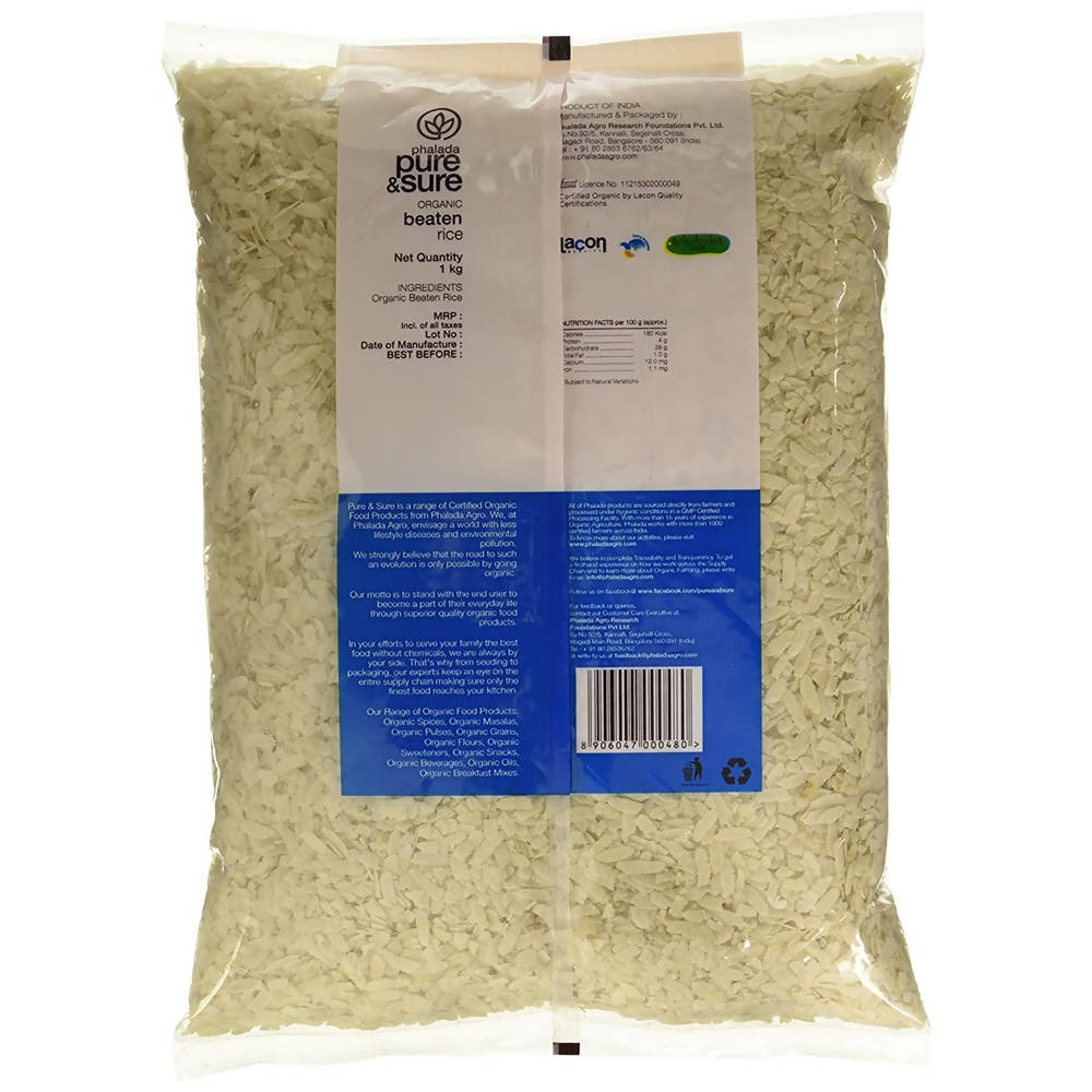 Pure & Sure Organic White Beaten Rice | Grocsy