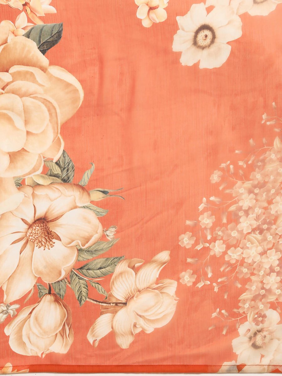 Ahalyaa Women's Traditional wear Saree - Orange | Grocsy