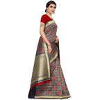 Vamika Banarasi Jaquard Blue Weaving Saree (Banarasi 21) | Grocsy