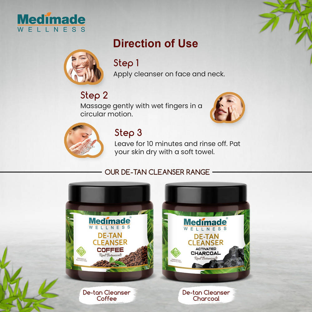Medimade Wellness Activated Charcoal De-Tan Cleanser | Grocsy