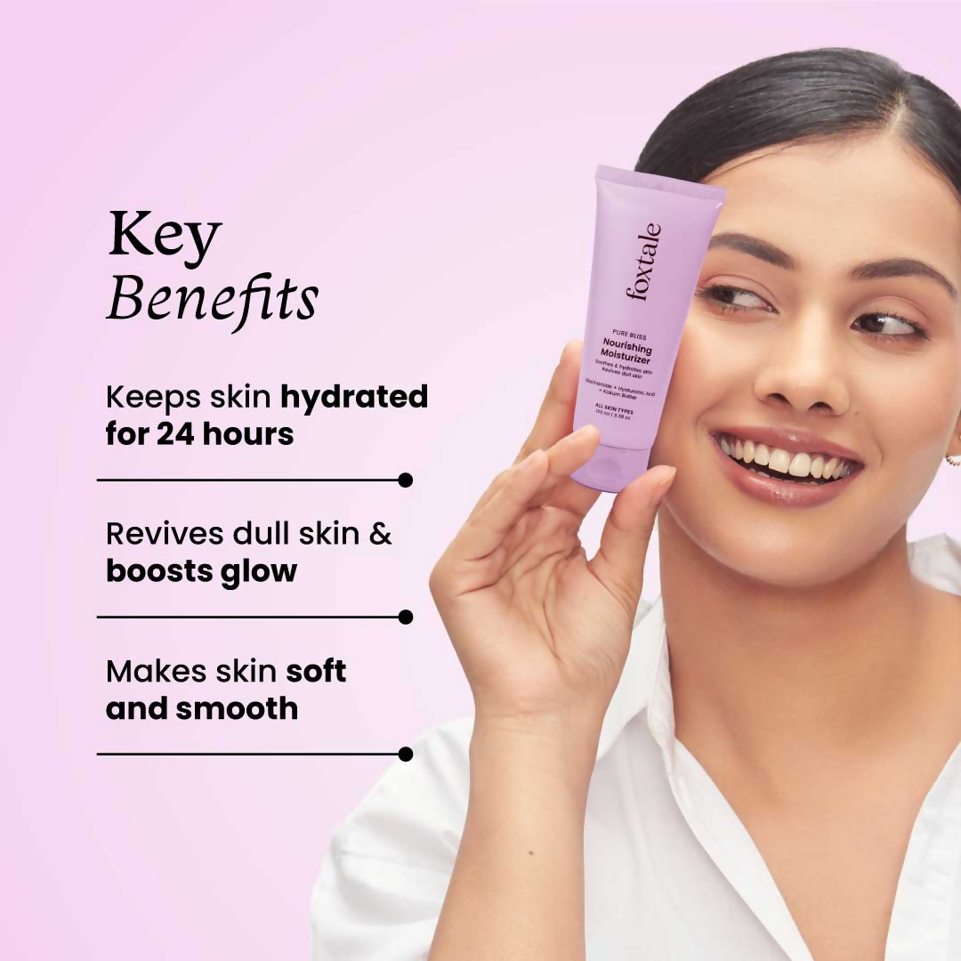 Foxtale Nourishing Face Moisturizer with Niacinamide for 24 Hr Hydration & Lightweight | Grocsy