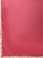 Ahalyaa Women's Pink Rayon Digital Floral Print Kurta Sharara Set with Dupatta | Grocsy