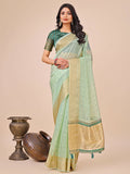 Shree Shyam Fashion Florance Olive Green Organza Saree | Grocsy