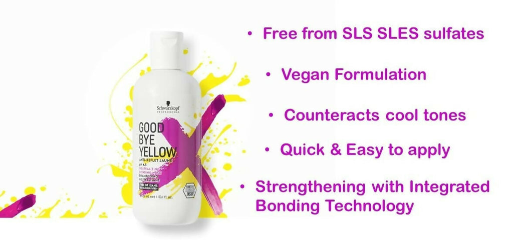 Schwarzkopf Professional Goodbye Yellow Neutralising & Anti-Yellow Sulfate Free Purple Shampoo | Grocsy