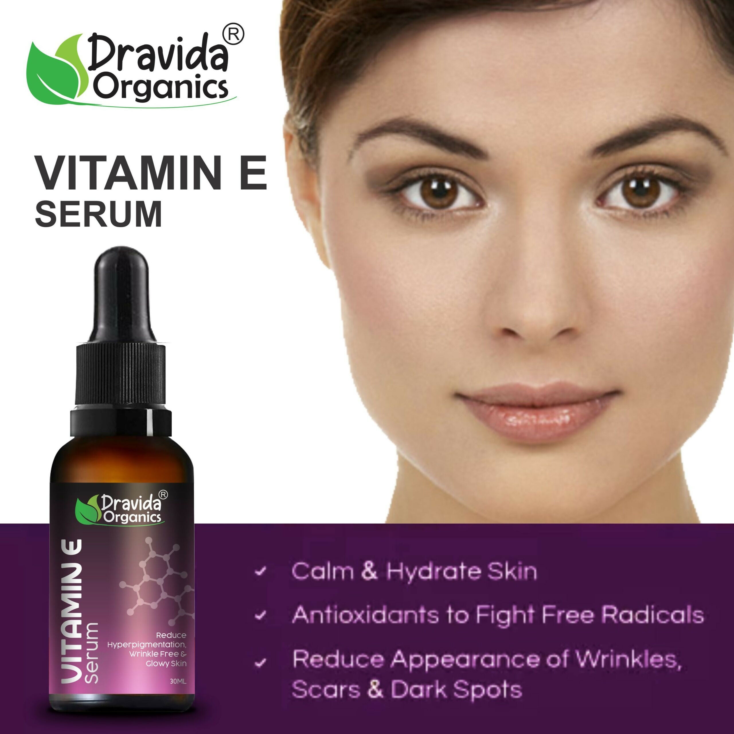 Dravida Organics Vitamin E Face Serum | Grocsy