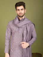 Vastranavya Dusty Peach Exclusive Festival Wear Viscose Silk Thread with Sequence Embroidered Work Kurta with Dupatta | Grocsy
