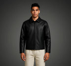 Fabmade Midnight Luxe Leather Jacket For Men | Grocsy