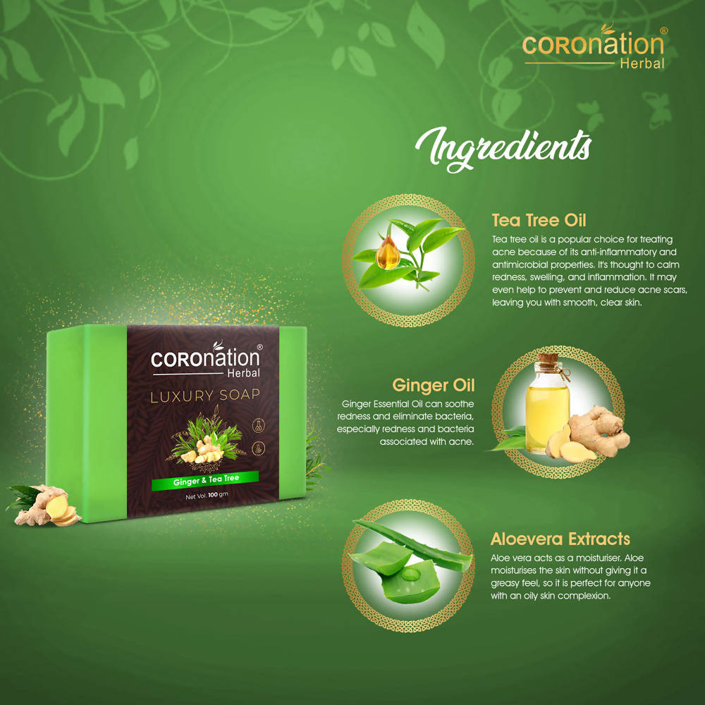 Coronation Herbal Ginger & Tea Tree Luxury Soap | Grocsy