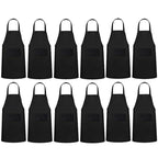 Uniformer Kitchen Apron For Men & Women-Black (Pack of 12) | Grocsy